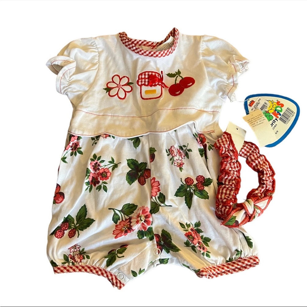 Infant vintage floral romper nwt